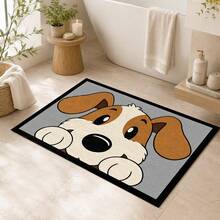 1pc, Cartoon Puppy Pattern Printed Faux Cashmere Kitchen Mat, Absorbent Kitchen Floor Mat, Kitchen Rug, Long Strip Foot Mat, Sink Front Mat, Suitable For Kitchen, Bathroom, Entryway, Hallway, Laundry Room And Home Decor - Multicolor - View 8