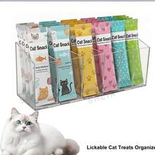 1pc Snack Storage Box, Acrylic Countertop Snack Organizer, Squeeze-Type Cat Food Storage Container With Removable Dividers, Wet Cat Treat Storage Box, Suitable For Kitchen Cabinets And Pantries - Normal - View 2