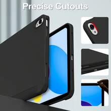 Triple Fold Tablet Protective Cover, Suitable For IPad 11 Generation Tablet Protective Cover, A16 Case,Intelligent Sleep Wake-Up, All Inclusive Anti Fall And Shockproof, Fashionable PU Leather,Simple Solid Color Case,Suitable For IPad 9 Generation 10.2-Inch, 8 Generation 10.2-Inch, Air11 Tablet Protective Cover, 10 Generation Tablet Protective Case - Black - View 6