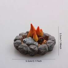 1pc Miniature Campfire Decoration, Model, Handmade Craft, Resin Mini Figurine Ornament, Aquarium Fish Tank Decor Accessory, Suitable For Miniature Scene Building, Model Enthusiasts, DIY Handmade, Craft Lovers - Bonfire Model - View 5