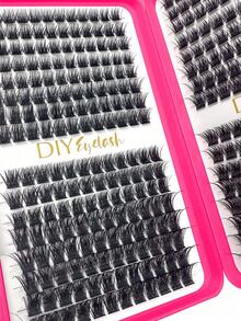 Large Capacity Box DIY Single Cluster False Eyelashes, Thick And Fluffy Lash Bundles, Black And Flexible Fibers, Full And Dimensional Cluster Shape, Neatly Arranged Sections, Flip-Top Storage Box For Easy Carrying And Storage, Can Be Done At Home, Beginner-Friendly, Suitable For Daily Makeup And Atmospheric Looks - D - View 6