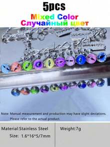3/5/10pcs Random Color Glow-In-The-Dark Eye Tongue Piercing Rings, Fashionable Personalized Tongue Studs For Women Daily Wear - Multicolor - View 11