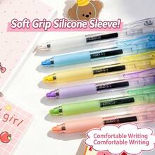 1pc Twist-Out Core Neutral Pen 0.5mm Black Ink, Minimalist Colorful Barrel, Smooth Writing, No Ink Break, Office Exam Signing, Replaceable Refill, Creative Twist-Out Core Neutral Pen Stationery Gift Set - Squishy Ballpoint Pen - View 5