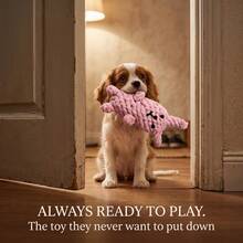 1pc Hand-Woven Rope Dog Toys Featuring Animal Designs Such As Rabbits Lions Ducks And Giraffes Durable And Chew-Resistant They Help Relieve Stress And Clean Teeth Perfect For Interactive Play They Make An Ideal Gift And Essential Accessory For Pets - Pink - View 6