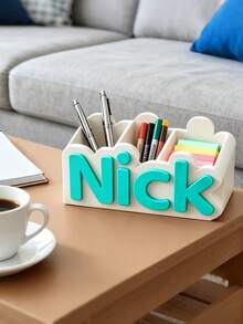 Personalized Desk Organizer With Custom Name, Pen Pencil Holder, Stationery Storage Box, Makeup Brush Organizer, Multi Compartment Desktop Storage, Office Desk Accessory, Custom Name Pen Cup, Vanity Organizer, Personalized Gift - Multicolor - View 19