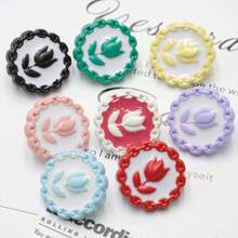 10/16/24/32入 1.8cm/0.71inch 多色可愛圓形蝴蝶結高腳樹脂鈕扣，塑膠縫紉鈕扣，適用於編織、DIY衣物與手工藝、美術用品、縫紉配件 - 圓形蝴蝶結 - 查看 10