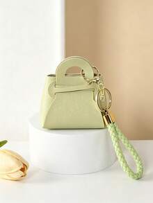 1pc Mini Handbag - Macaron Colors & Solid Colors (Black, Pink, Yellow, Blue, Green, Purple, White, Transparent) - Women's Birthday Party Wedding Gift Bag, With Gold-Tone Hardware, Suitable For Girls, Brides, Baptism - Decorative Party Favors & Christmas Decorations - Multicolor - View 5