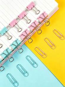 1 Set Multi-Function Paper Clips, Binder Clips, Push Pins And Butterfly Clips Combination Set, Suitable For Office And Study Folders - A - View 5