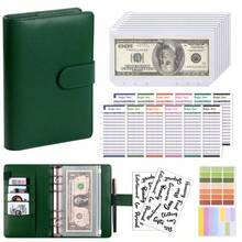 A6 Colorful Budget Binder, 6-Ring, 8 Zipper Envelopes, 2 Stickers, All-In-One Notebook Wallet, Cash Management Storage Organizer - A - View 19