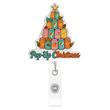1pc Christmas Office Staff Holiday Atmosphere Decorative Retractable Badge Reel Clip - Multicolor - View 10