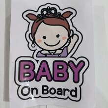 1pc Baby Stroller/Car Window And Bumper Sticker - Waterproof, Cartoon Design, Durable Plastic Material, Easy To Peel And Stick, For Children's Vehicle Protection - Multicolor - View 12