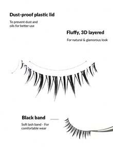 5 Pairs Manga Spiky False Eyelashes Black Synthetic Fiber Clear Band Natural Volume Strip Lashes For Daily Party Eye Makeup - View 3