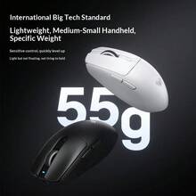 AULA V1, Mouse Gaming Nirkabel, Ultra Ringan 55g, Sensor PAW3311, Bluetooth 2.4G Tri-Mode Berkabel, Tingkat Polling 1000Hz, 12000 DPI, Ergonomis Simetris, Dapat Diisi Ulang Tipe-C, Tombol yang Dapat Diprogram, Mouse Esports untuk PC Laptop - View 5