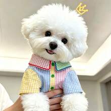 1pc Pet Shirt, Casual Comfortable Breathable, Spring/Summer Cat & Dog Clothes, Suitable For Teddy Poodle And Other Small Pets - Multicolor - View 2