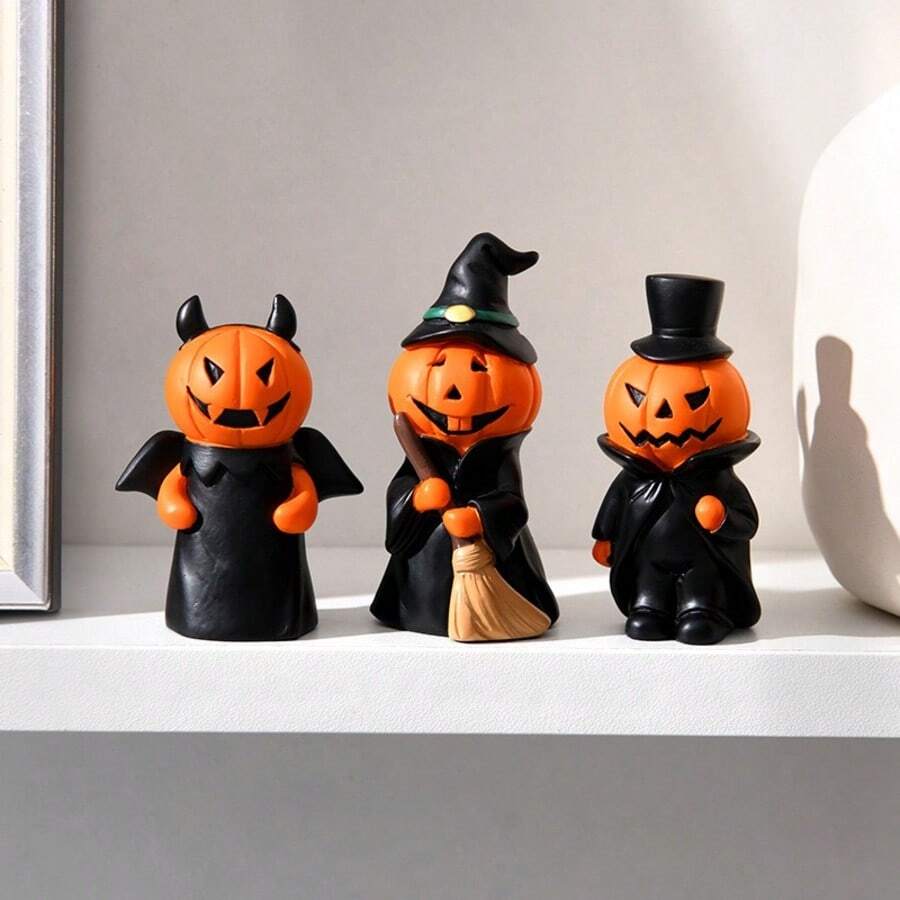 Halloween Pumpkin Man Vintage Atmosphere Home Decor Party Scene Props Gothic Style Holiday Ornament - Multicolor - View 1