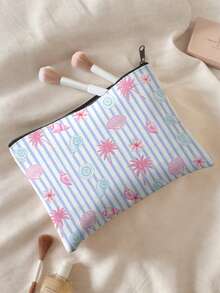 1pc Students Starfish Shells Print Large‑Capacity Zipper Closure Portable Makeup Pouch,Lightweight Toiletry Organizer For Travel Daily Storage Or Gift - Multicolor - View 9