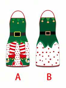 2pcs/1pc Christmas Aprons For Men And Women -Dark Green Fairy Print Pattern, Couple Aprons For Men And Women, Suitable For Christmas Party, Apron Kitchen - Multicolor - View 10