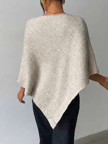 Fashion Solid Color Ribbed Shawl Collar Sweater For Daily Wear In Autumn/Winter - Apricot - View 5