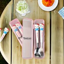Boxed Random Sanrio Cartoon 2-Piece Stainless Steel Travel Cutlery Set - Portable Fork And Spoon Set, Random Packaging Box, Random Fork Style - Multicolor - View 9