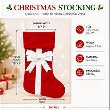 Personalized Bow Christmas Stocking, 2026 Embroidered Christmas Stocking, Velvet Christmas Stocking With Name, Christmas Gift, Family Decor - Multicolor - View 3