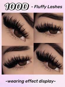 Thick Voluminous Natural Soft 30D-100D Individual Lash Extensions 8-16mm Mixed 0.07mm D Ultra Lightweight 10 Rows 200 Clusters Single Cluster 3D Effect Long Lasting DIY Handmade False Eyelashes - D - View 5