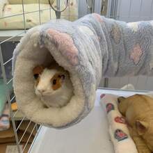 Winter Hamster Tunnel Squirrel Hammock Passage Sugar Glider Guinea Pig Plush Sleeping Bag Nest - A - View 5