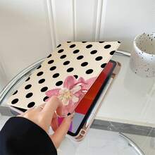 1件奶油底黑色波點乾粉色浮雕平板保護殼，適用於 iPad Air 6/5/4 & 10 (10.9 吋) - 適用於 iPad Pro 2024、Air M3/A16 2025，適用於 Galaxy Tab S9 FE/S8 Plus/S7/S10，適用於 OPPO Pad，適用於 MatePad，適用於 Vivo Pad，適用於 Honor Pad，適用於 Xiaoxin Pad - 彩色 - 查看 6