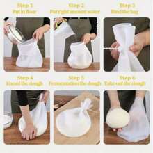 1pc Large Capacity Heat-Resistant Reusable Heavy Duty Silicone Dough Kneading Bag, Minimalist Solid Color Semi-Transparent Bag-Shaped Non-Stick Inner Wall Design For Easy Kneading Of Various Doughs, Baking Tool Suitable For Home Kitchen, Restaurant Baking, Bread, Pizza, Pasta Making, Baking Enthusiasts, Holiday Home Cooking - White - View 7