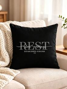 Customizable English Name Printed Pillowcase: Suitable For Living Room And Bedroom. Pillow Insert Not Included. Lightweight And Washable. Suitable For Valentine's Day, Father's Day, Mother's Day, Wedding And Various Holidays. - Multicolor - View 6