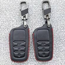 Leather 4 Button Car Remote Key Case Cover For CHR Hilux Fortuner Land Cruiser 200 Camry Corolla Crown RAV4 Highland Made - one-size - View 1