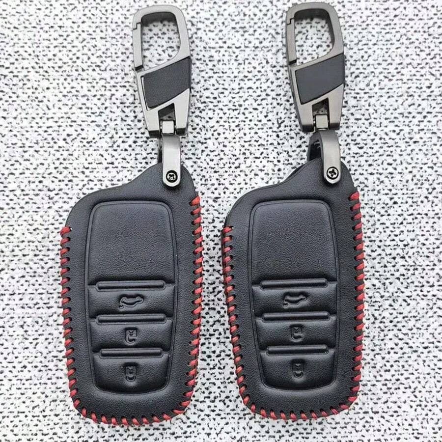 Leather 4 Button Car Remote Key Case Cover For CHR Hilux Fortuner Land Cruiser 200 Camry Corolla Crown RAV4 Highland Made - one-size - View 1
