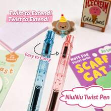 1pc Twist-Out Core Neutral Pen 0.5mm Black Ink, Minimalist Colorful Barrel, Smooth Writing, No Ink Break, Office Exam Signing, Replaceable Refill, Creative Twist-Out Core Neutral Pen Stationery Gift Set - Squishy Ballpoint Pen - View 4