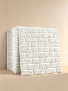 50pcs 3D Brick Pattern XPE Foam Self-Adhesive Waterproof Moisture-Proof Ceiling Stickers, Easy To Apply And Remove, Easy To Clean And Cut, Suitable For Kitchen, Living Room, Bathroom, Hallway, 3mm Thick - Multi-color - View 2