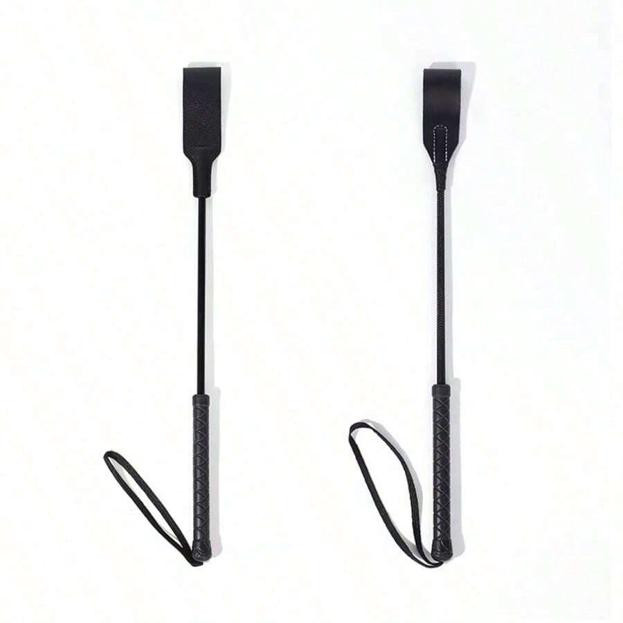 1pc Set Outdoor Extreme Sports Horse Riding Whip, Super Durable Horse Riding Whip, Essential Daily Horse Riding Equipment, Equestrian Whip, British Style Horse Riding Aid, Synthetic Leather Material, Good Flexibility, Suitable For All Riders - Black - View 1