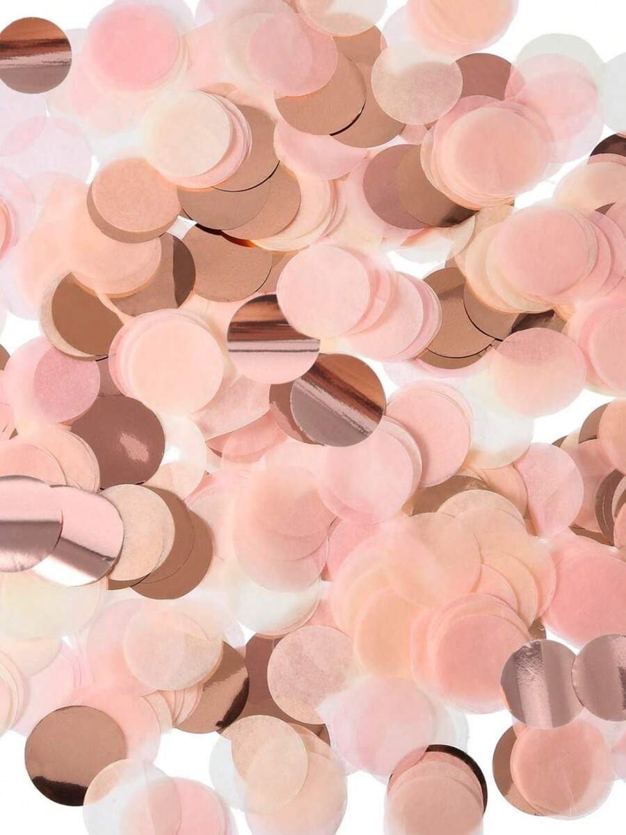 10g/50g 2.5cm Rose Gold Pink Round Colorful Confetti - Multiple Colors Available - View 1