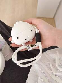 1pc Cute Cartoon Dumpling Lanyard Anti-Drop Protective Case Compatible With Apple Earphones - Multicolor - View 1