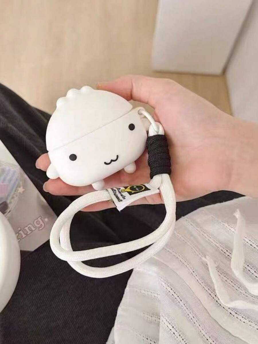 1pc Cute Cartoon Dumpling Lanyard Anti-Drop Protective Case Compatible With Apple Earphones - Multicolor - View 1