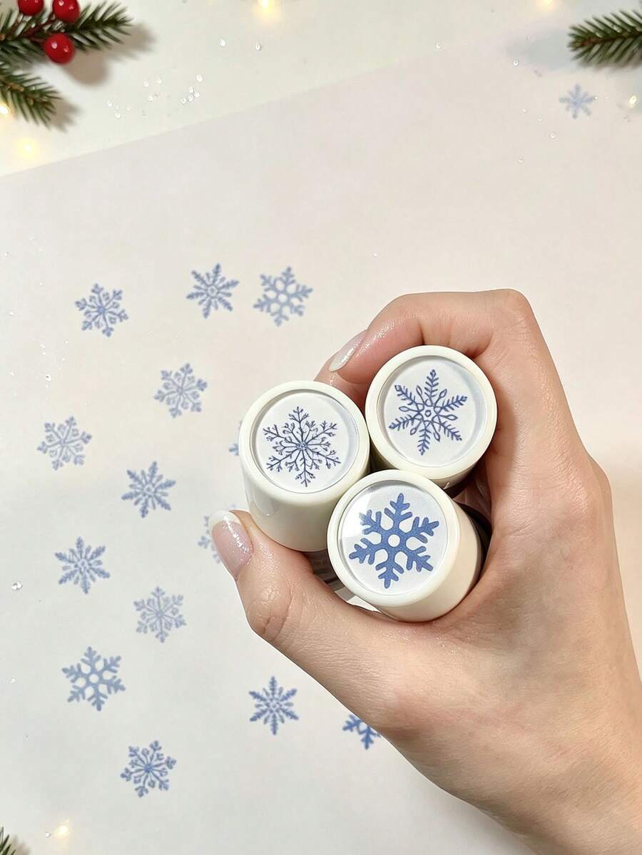 Christmas Snowflake Seal - Hand Account Seal, Scrap, Imprint, Scrapbook Seal, Creative Season Seal, Suitable For Handmade, Teacher Encouraged Seal, Suitable For Hand Account, Envelope, And Note Seals - A - View 1