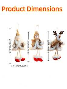 1pc Christmas Tree Hanging Ornament, Knitted Fabric Christmas Pendant, Snowman Reindeer Santa Claus Design, Holiday Home Wall And Christmas Tree Decoration, Winter Party Decor - A - View 2
