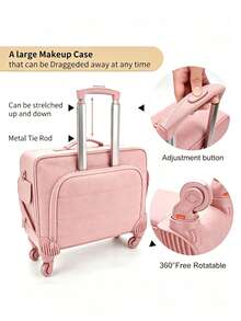 Professional Large Capacity Rolling Makeup Case, Eyelash Extension, Nail Art, Beauty Supplies Storage Box - Multicolor - View 5