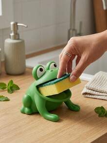 1/2pcs Cute Frog Soap Dish Soap Holder Cute Cartoon Animal Soap Rack And Sponge Storage Rack Space-Saving Bathroom Kitchen Sink Soap And Cleaning Sponge Storage Rack Home Decor Daily Use Bathroom Accessories Autumn Home Decor Christmas - Multiple Styles - View 7