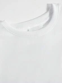 Women's Loose Fit Crew Neck Sweatshirt With Red Lips Print & 'You're Yummy' Slogan, Breathable Cotton, - White - View 6