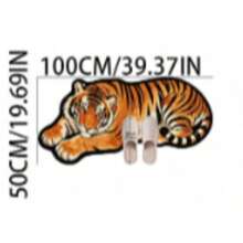 1pc Brown Tiger Shaped Faux Cashmere Rug, Thickened Carpet, Thick Carpet, Furry Carpet, Autumn/Winter Carpet, Thickened Carpet, Decorative Carpet, Bedroom Decor, Small Rug, Carpet, Home Decor, Living Room Carpet - Multicolor - View 11