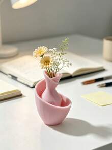 3D Printed Creative Asymmetric Dual-Compartment Small Flower Vase For Dried Flowers, Floral Arrangement Decor, Desktop And Car Interior Ornament, 3D Printed One-Piece Molded: Clear Texture And Quality, Three-Dimensional Shape, Multiple Colors Available, Neat Craftsmanship Without Burrs - Multicolor - View 13