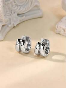 1 Pair Fashion Irregular C Shaped Earrings For Women Gold Color Stainless Steel Geometry Wave Earring Wedding Party Jewelry Gifts - Multicolor - View 7