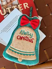 1pc Hanging Cute Cartoon Christmas Pattern Hand Towel, Strong Absorbent Quick Dry, Coral Fleece Microfiber Material, Suitable For Bathroom, Kitchen, Living Room Decor - Multicolor - View 14