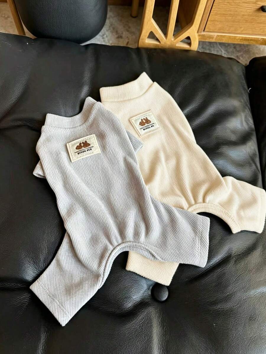 柔軟羅紋寵物狗內搭衫，適合小型與中型寵物，狗狗配件，狗狗服飾，狗狗萬聖節造型服，貓咪秋季日常穿著衣物