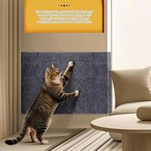 30cm*120cm Adhesive Fabric Cat Scratching Post - Durable Self-Adhesive Carpet For Furniture Protection, Removable Wall And Sofa Protection Pad, Indoor Cat Scratching Board, Cat Scratching Solution | Modern Cat Furniture | Durable Scratching Post - Dark Grey - View 5