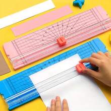 1Pc/2Pcs A4 Paper Cutter, 12 Inch Paper Trimmer With Safety Guard And Side Ruler, Portable Paper Cutter For Craft Paper, Labels - Multicolor - View 6