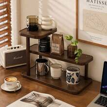 Double Layer Cup Holder Organizer - Coffee Cup Storage Rack, Suitable For Kitchen And Desktop Use, Space-Saving, Coffee Station Display Rack - View 1